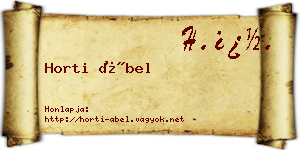 Horti Ábel névjegykártya