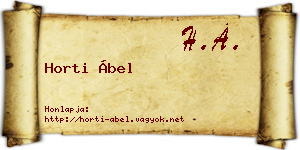 Horti Ábel névjegykártya